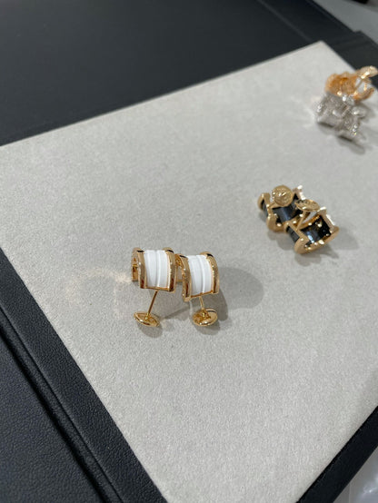 [✨ROSE💎]ZERO 1 PINK GOLD CERAMIC EARRINGS