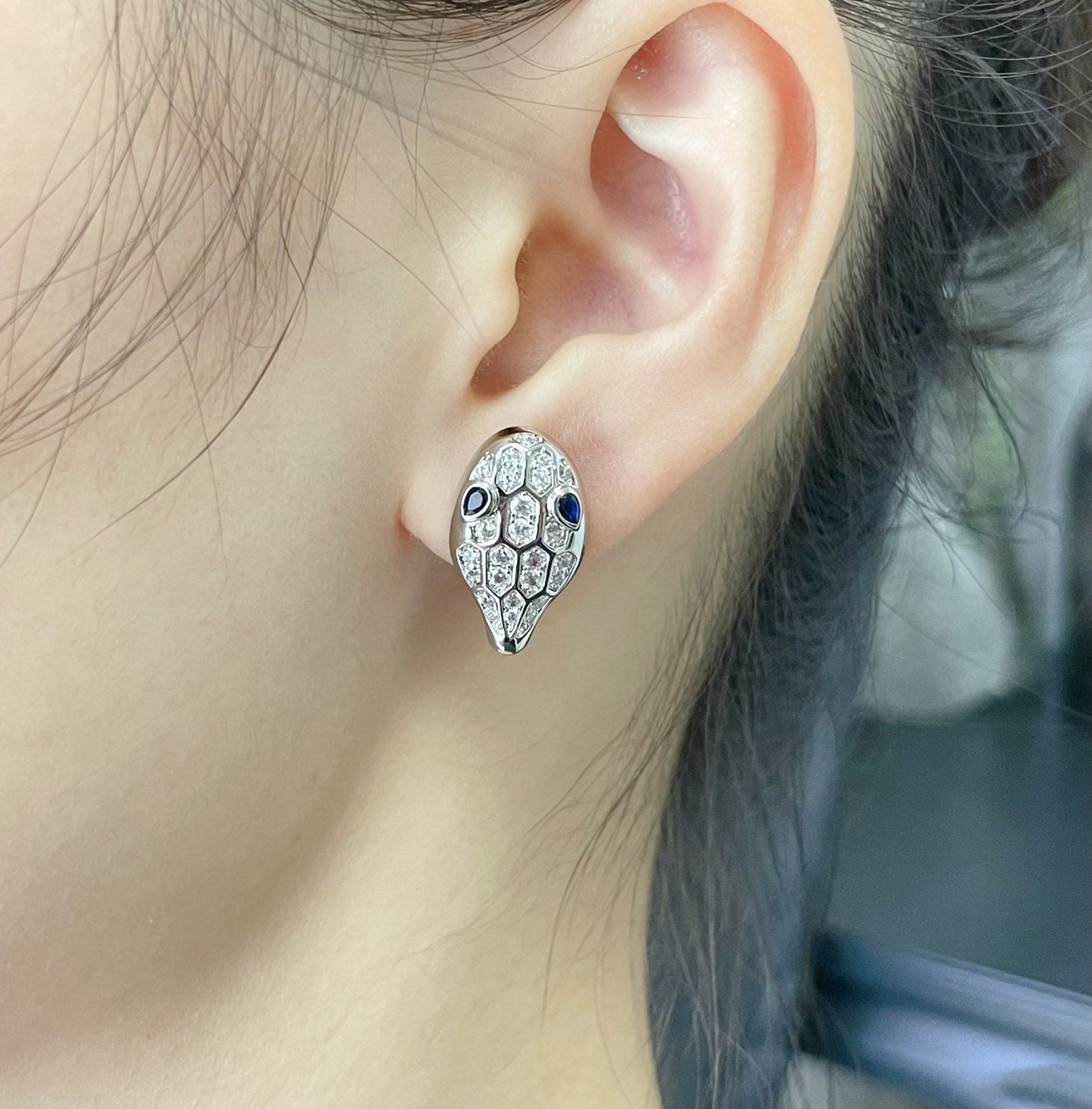 [✨ROSE💎]SERPENT DIAMOND STUD EARRINGS