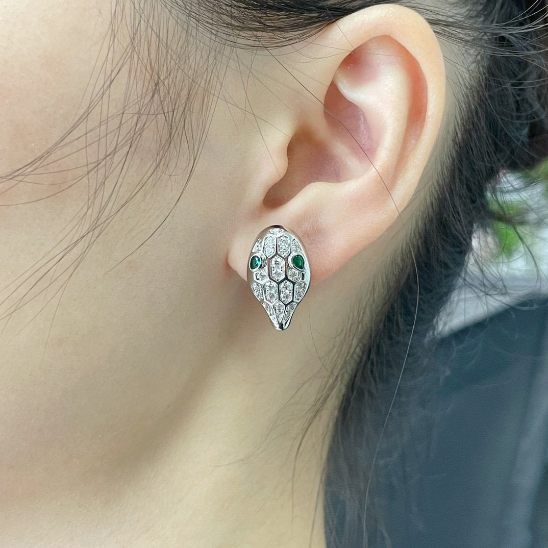 [✨ROSE💎]SERPENT DIAMOND STUD EARRINGS