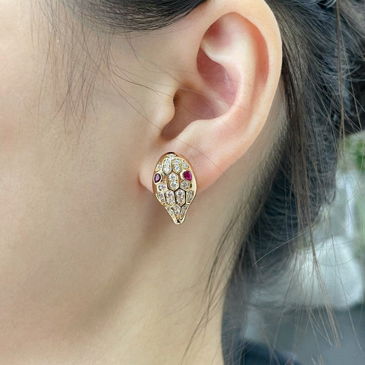 [✨ROSE💎]SERPENT DIAMOND STUD EARRINGS