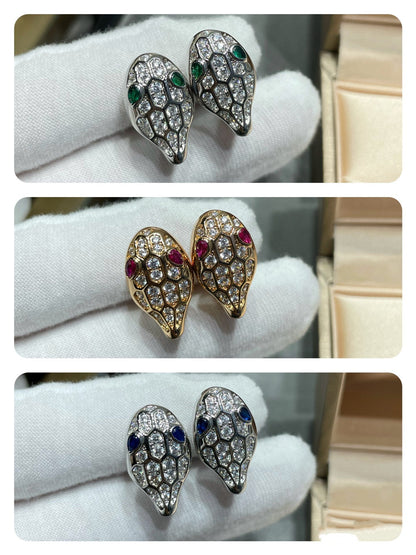 [✨ROSE💎]SERPENT DIAMOND STUD EARRINGS