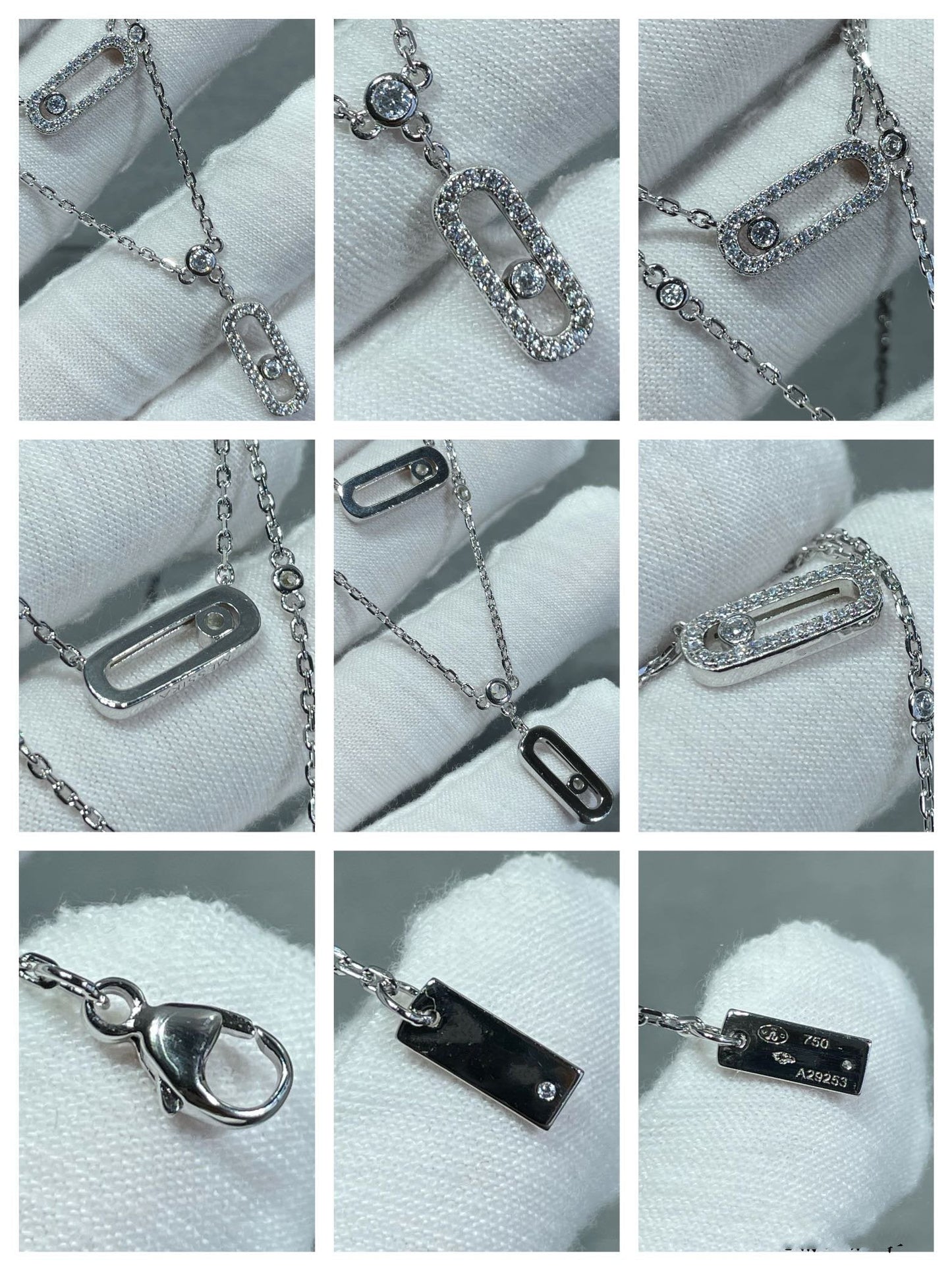 [✨ROSE💎]MOVE 2 ROW DIAMOND NECKLACE