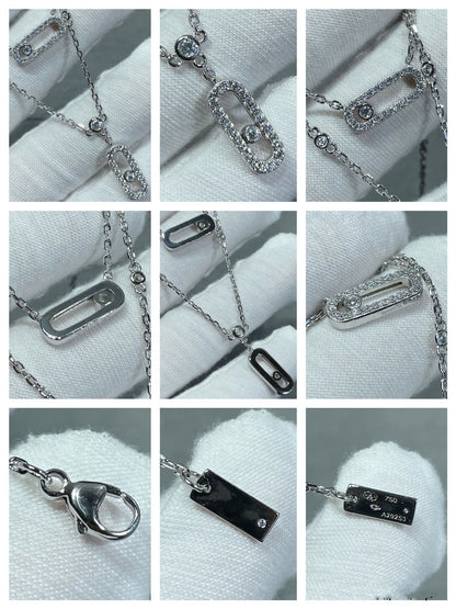 [✨ROSE💎]MOVE 2 ROW DIAMOND NECKLACE