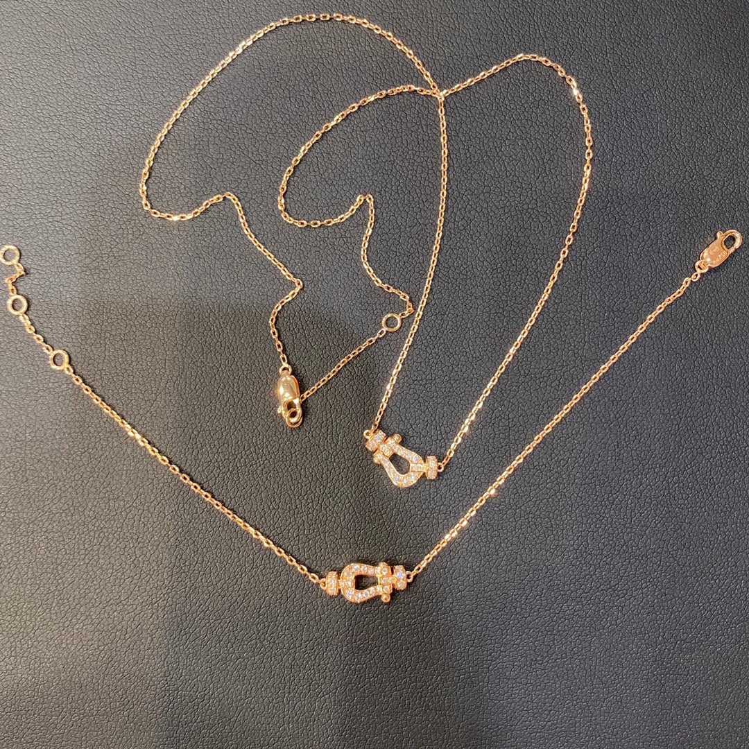 [✨ROSE💎]FORCE 10 DIAMOND PINK GOLD NECKLACE MINI MODEL