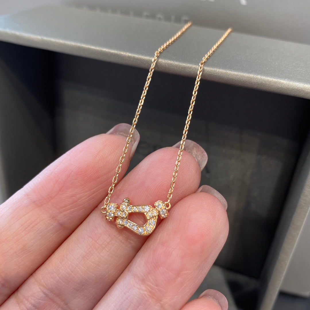 [✨ROSE💎]FORCE 10 DIAMOND PINK GOLD NECKLACE MINI MODEL