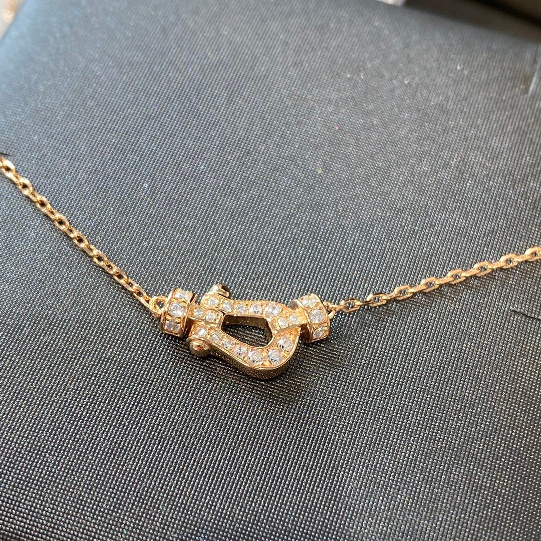 [✨ROSE💎]FORCE 10 DIAMOND PINK GOLD NECKLACE MINI MODEL