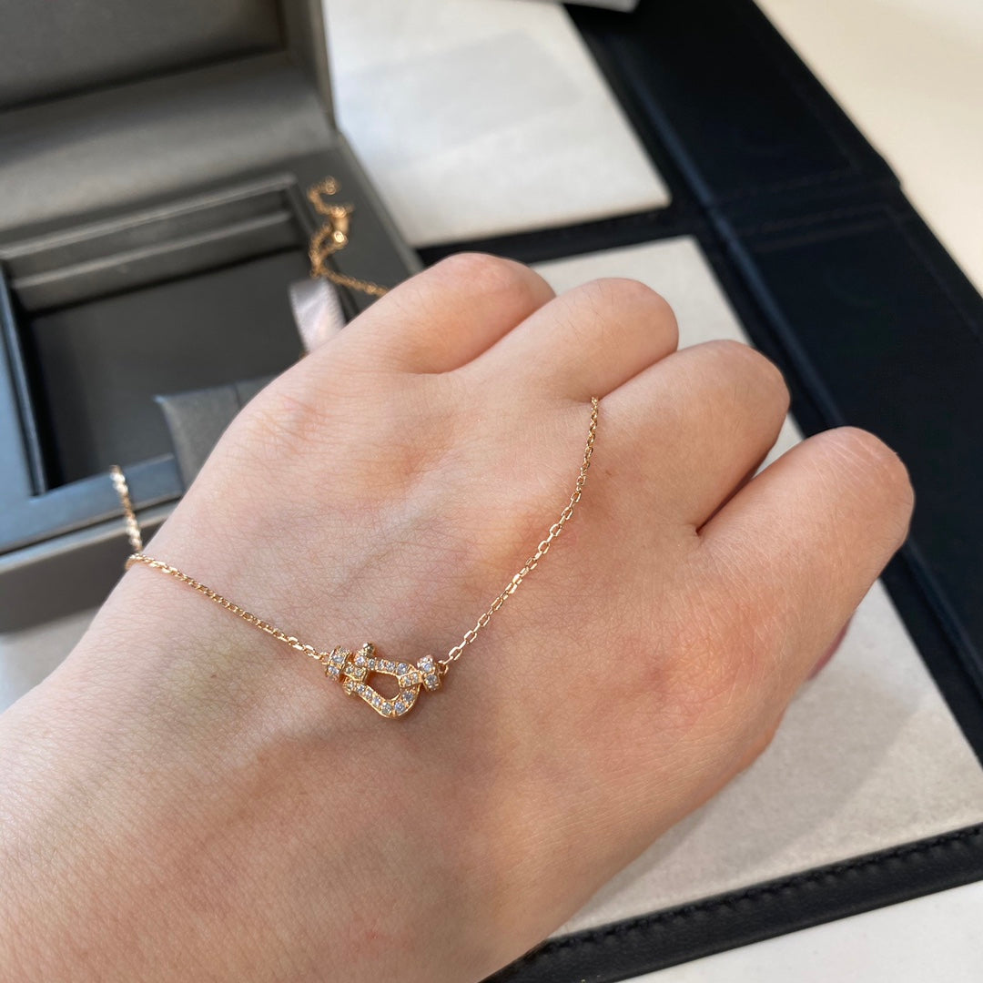 [✨ROSE💎]FORCE 10 DIAMOND PINK GOLD NECKLACE MINI MODEL