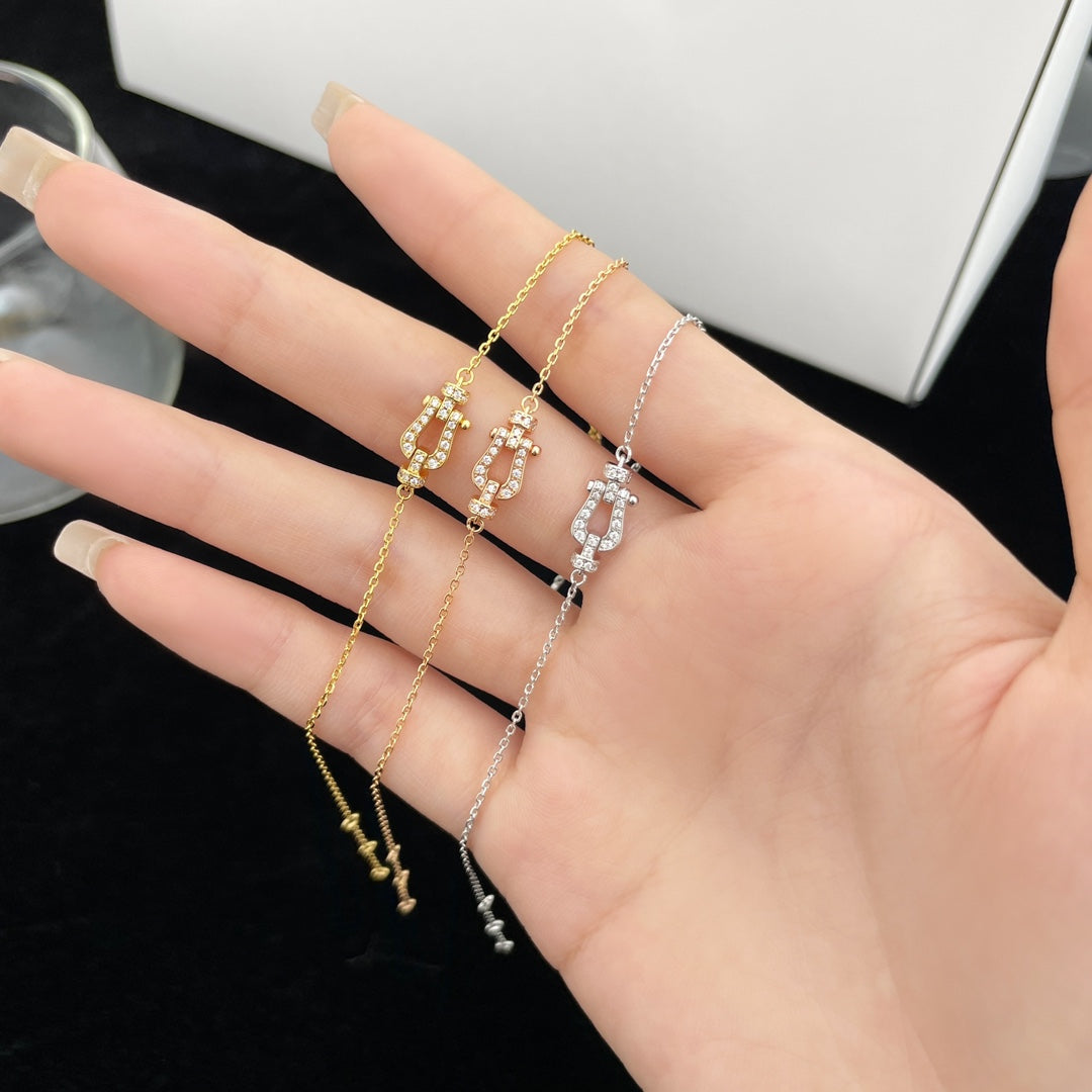 [✨ROSE💎]FORCE 10 FULL DIAMOND BUCKLE CHAIN LINK MINI MODEL