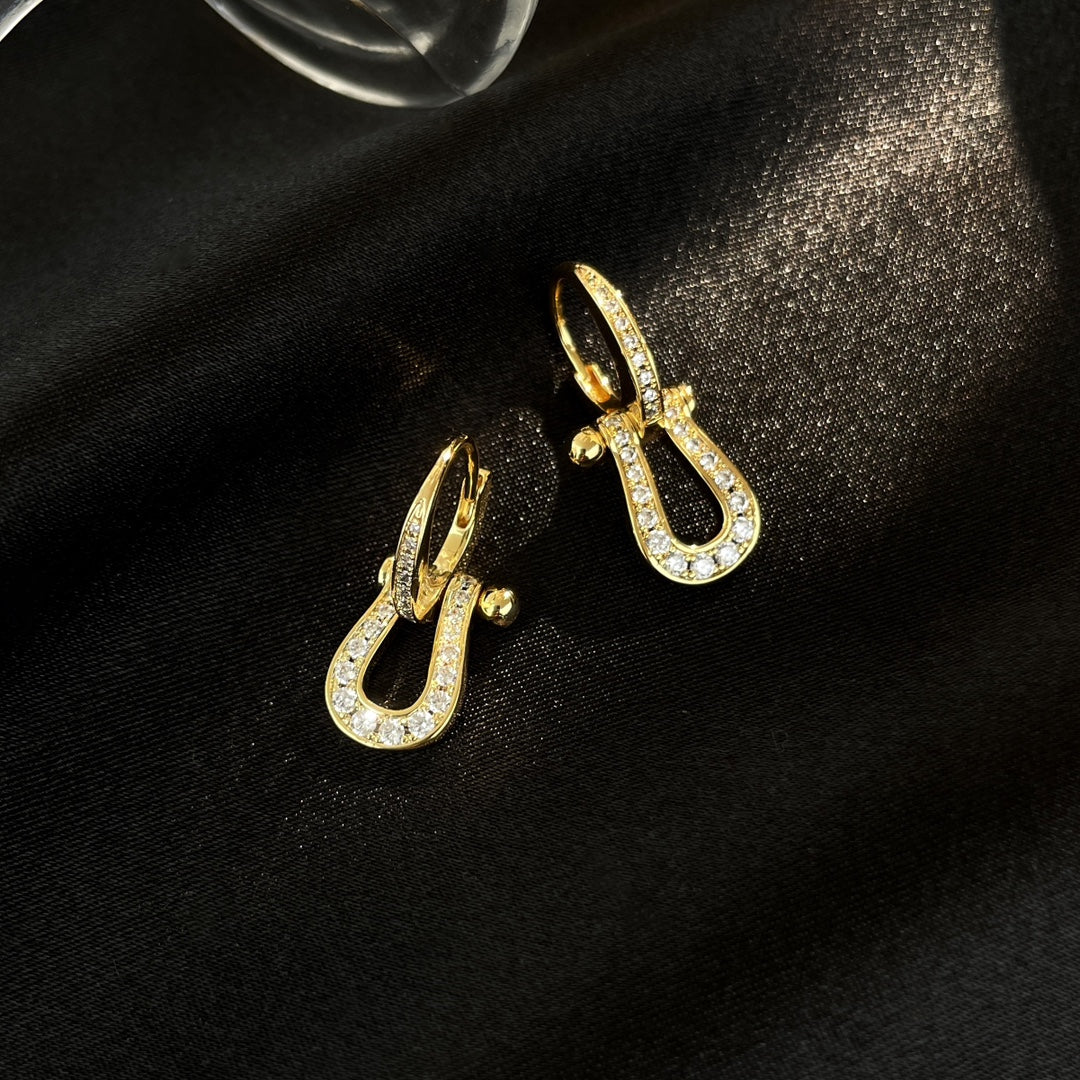 [✨ROSE💎]FORCE 10 FULL DIAMOND DROP EARRINGS MEDIUM MODEL
