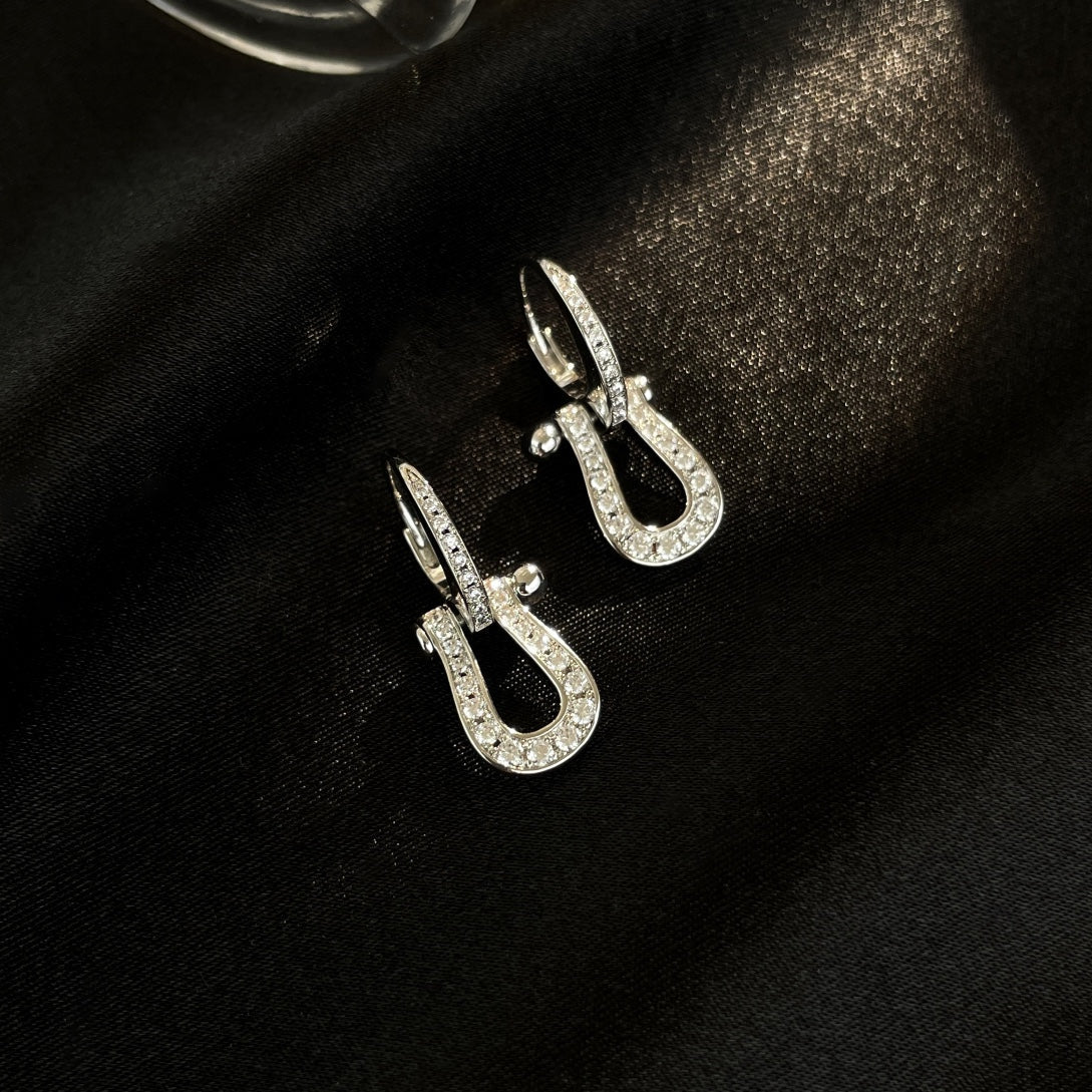 [✨ROSE💎]FORCE 10 FULL DIAMOND DROP EARRINGS MEDIUM MODEL