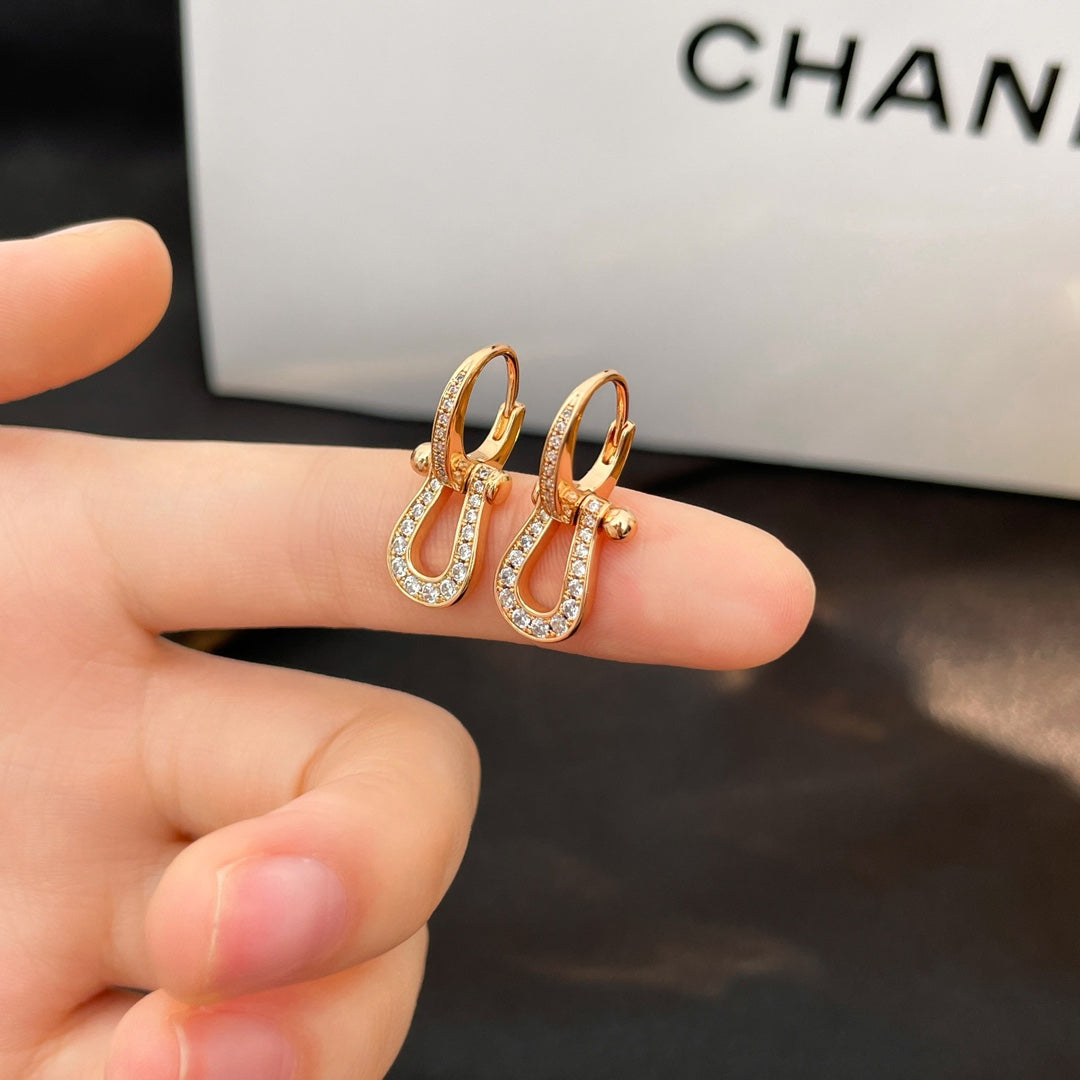 [✨ROSE💎]FORCE 10 FULL DIAMOND DROP EARRINGS MEDIUM MODEL