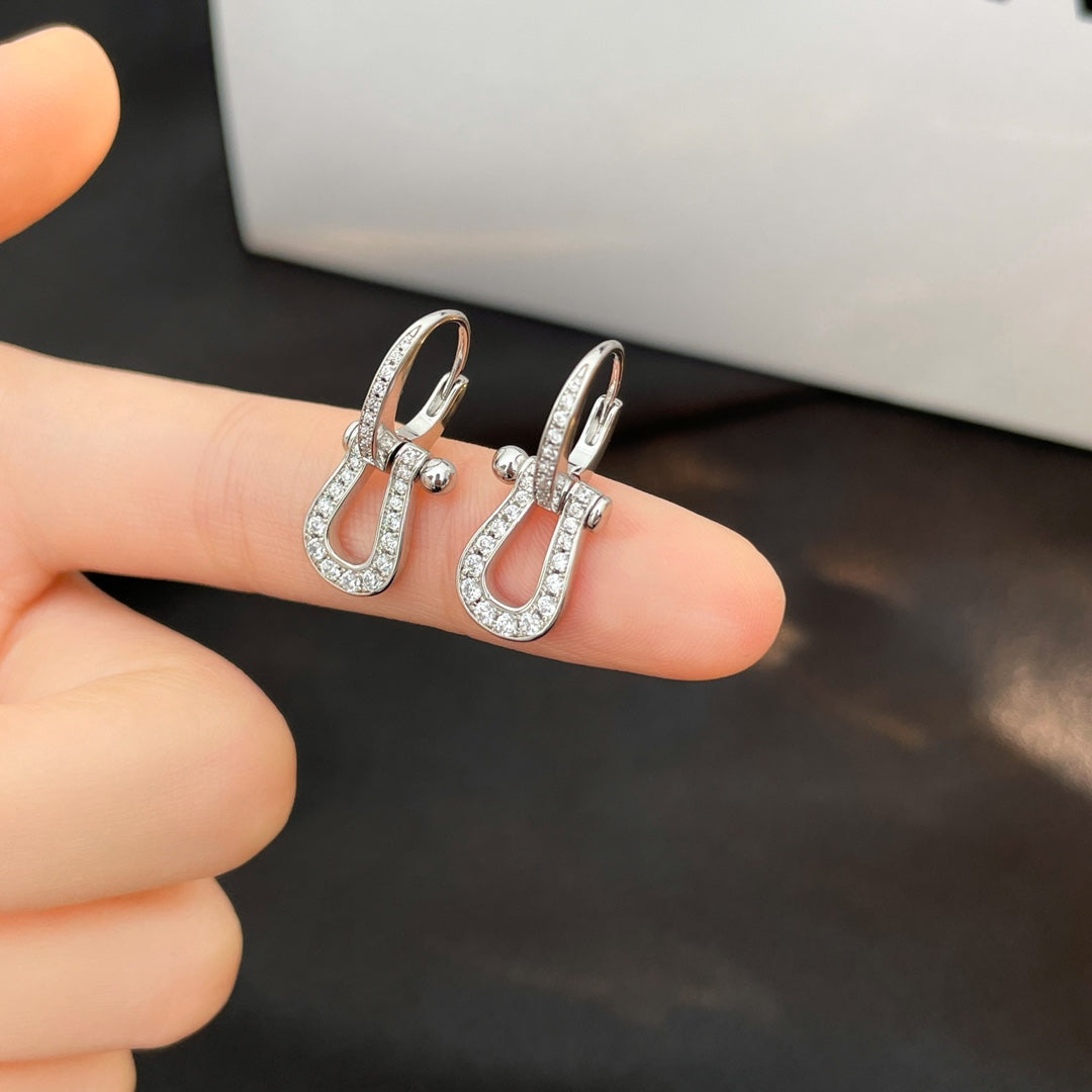 [✨ROSE💎]FORCE 10 FULL DIAMOND DROP EARRINGS MEDIUM MODEL