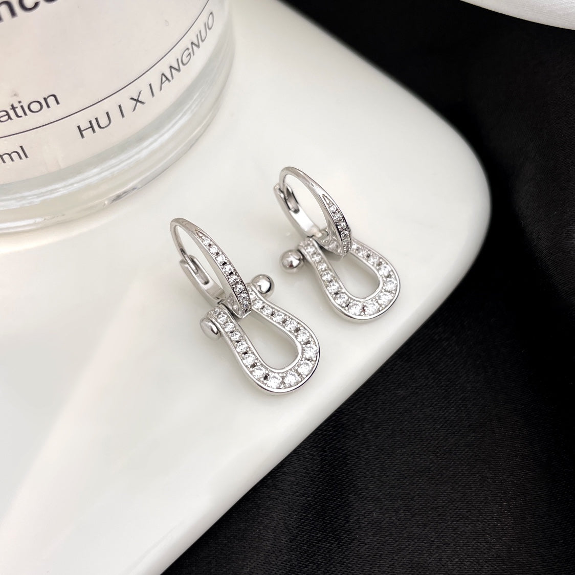 [✨ROSE💎]FORCE 10 FULL DIAMOND DROP EARRINGS MEDIUM MODEL