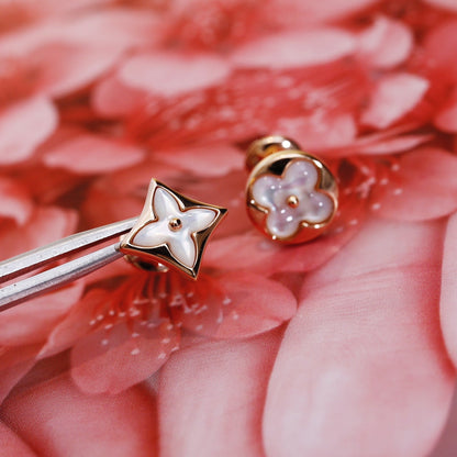 [✨ROSE💎]STAR AND SUN PINK GOLD MOP STUD EARRINGS