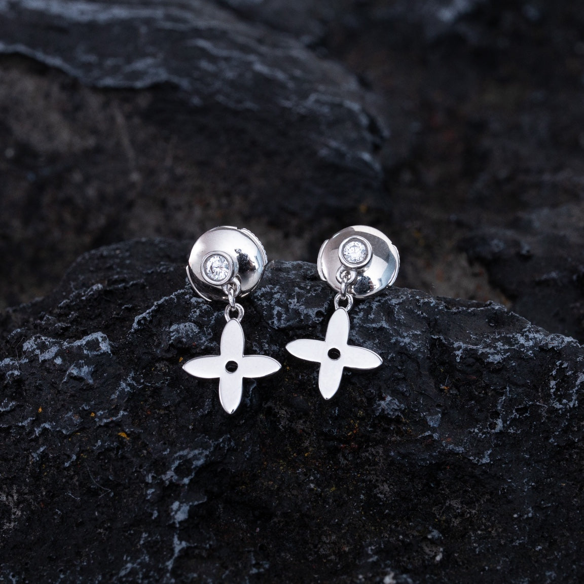 [✨ROSE💎]VIDYLLE SILVER DIAMOND MINI DROP EARRINGS