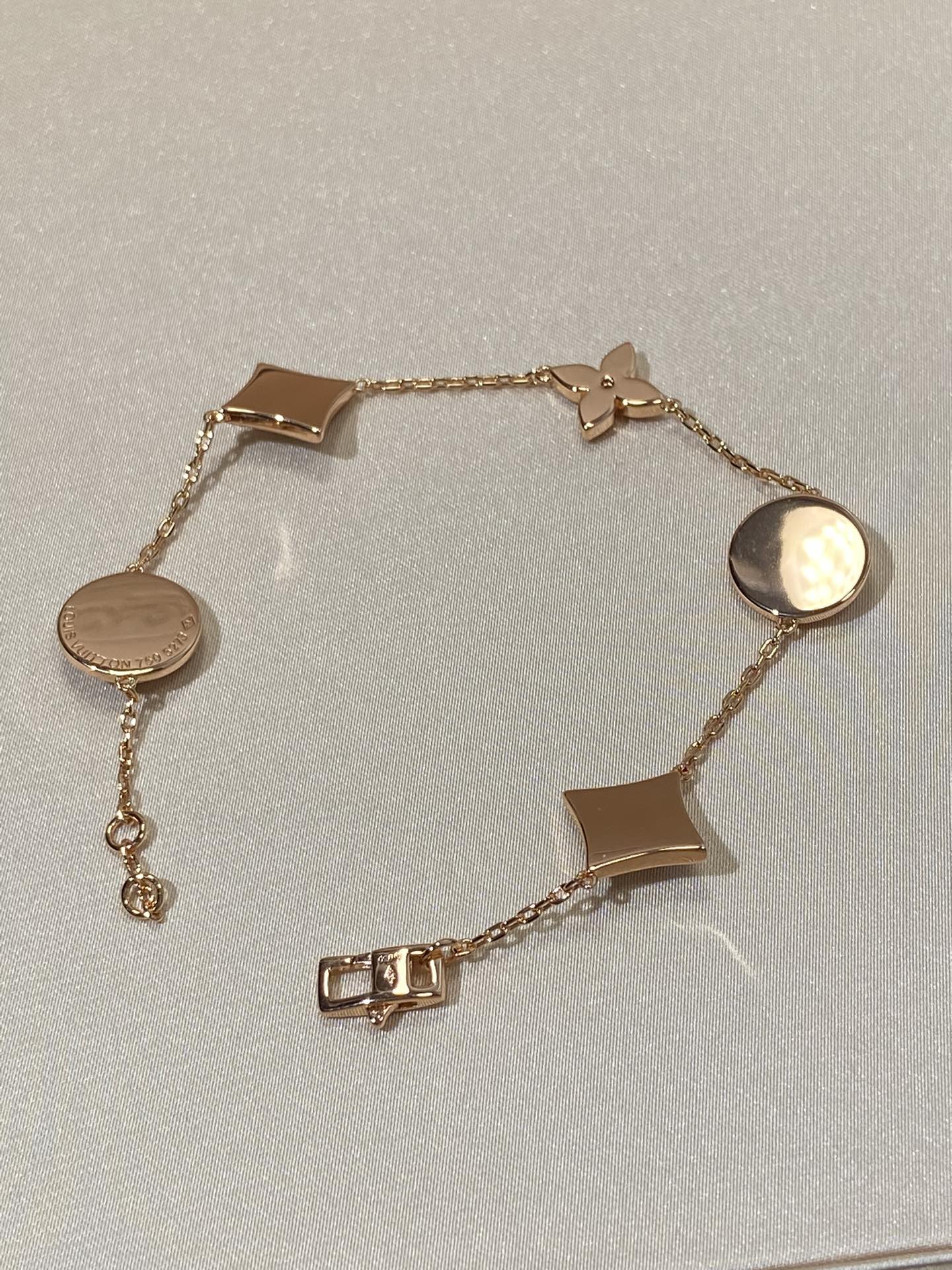 [✨ROSE💎]STAR AND SUN 5 MOTIF MOP PINK GOLD BRACELET