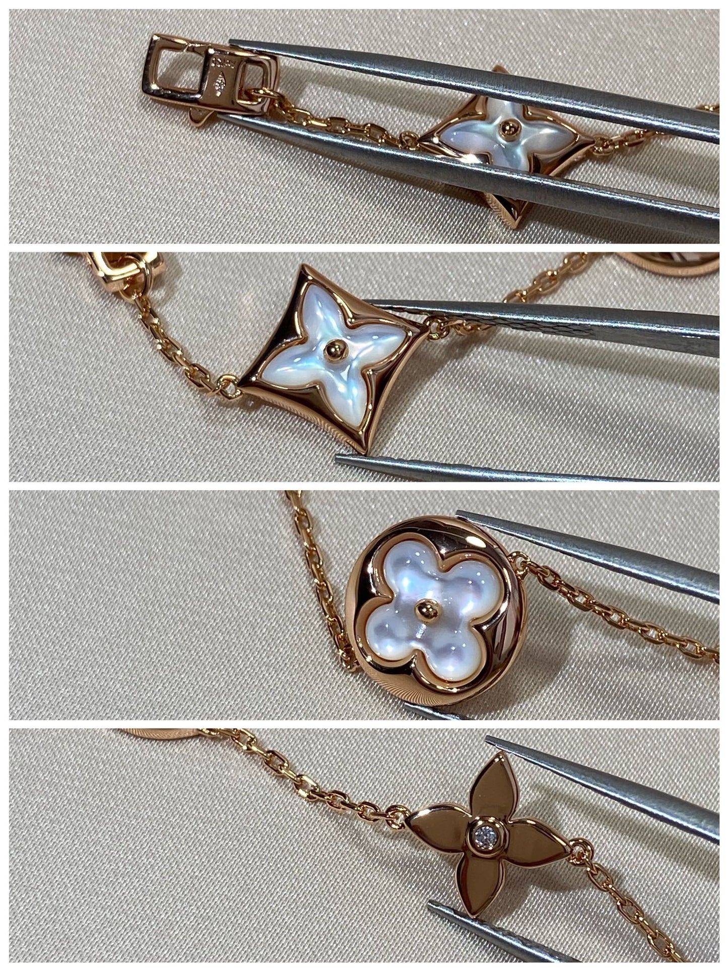 [✨ROSE💎]STAR AND SUN 5 MOTIF MOP PINK GOLD BRACELET