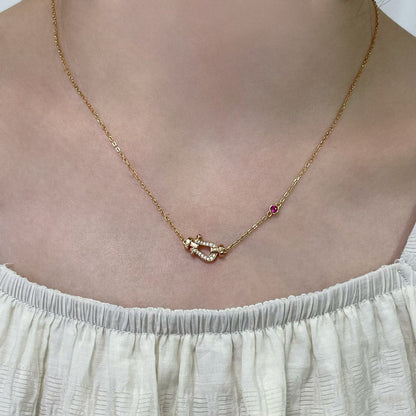 [✨ROSE💎]FORCE 10 DIAMOND PINK GOLD NECKLACE