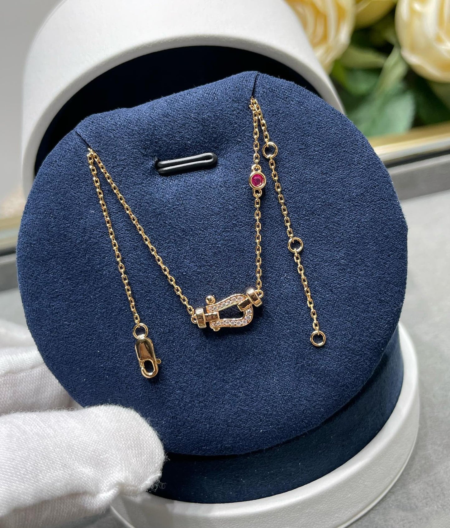 [✨ROSE💎]FORCE 10 DIAMOND PINK GOLD NECKLACE