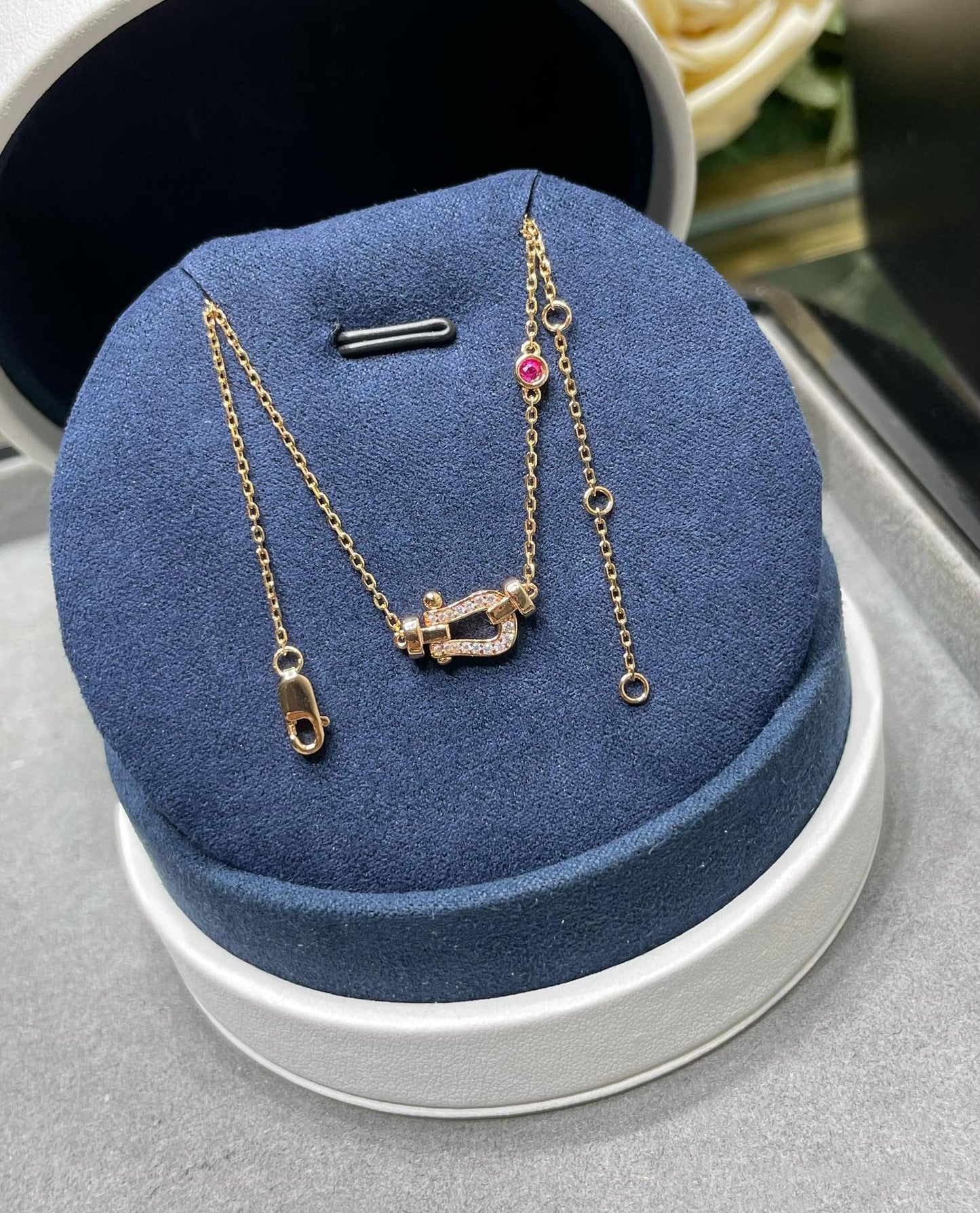 [✨ROSE💎]FORCE 10 DIAMOND PINK GOLD NECKLACE