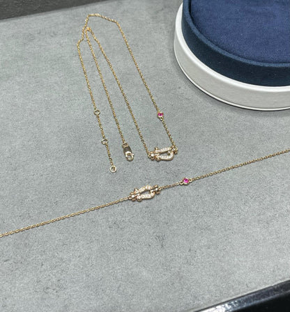 [✨ROSE💎]FORCE 10 DIAMOND PINK GOLD NECKLACE