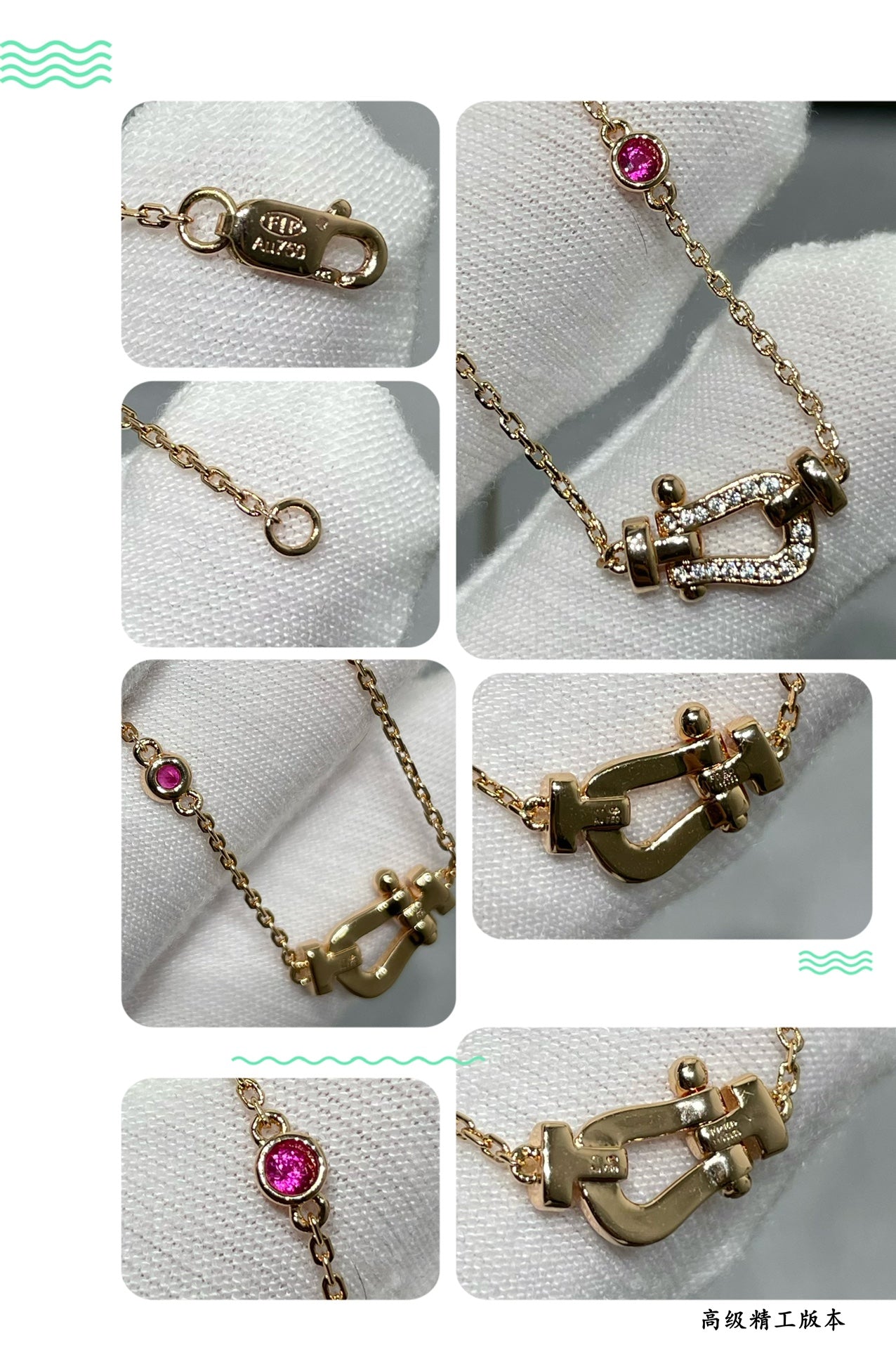 [✨ROSE💎]FORCE 10 DIAMOND PINK GOLD NECKLACE