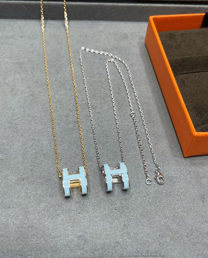 [✨ROSE💎]POP H SKY BLUE NECKLACE