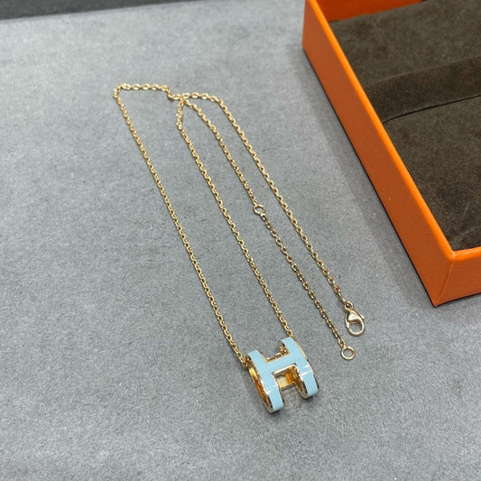 [✨ROSE💎]POP H SKY BLUE NECKLACE