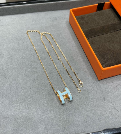 [✨ROSE💎]POP H SKY BLUE NECKLACE