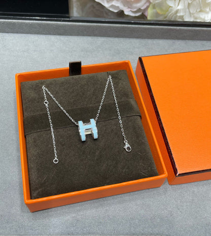 [✨ROSE💎]POP H SKY BLUE NECKLACE