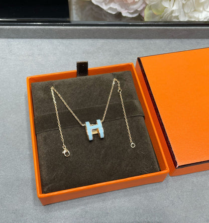[✨ROSE💎]POP H SKY BLUE NECKLACE