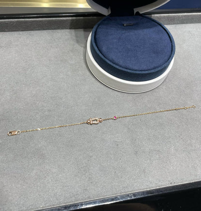 [✨ROSE💎]FORCE 10 DIAMOND CHAIN LINK PINK GOLD BRACELET