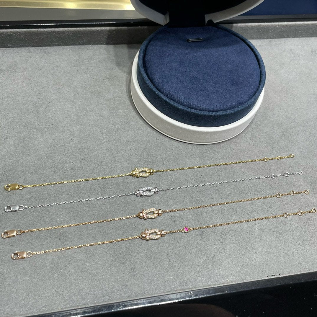 [✨ROSE💎]FORCE 10 DIAMOND CHAIN LINK PINK GOLD BRACELET