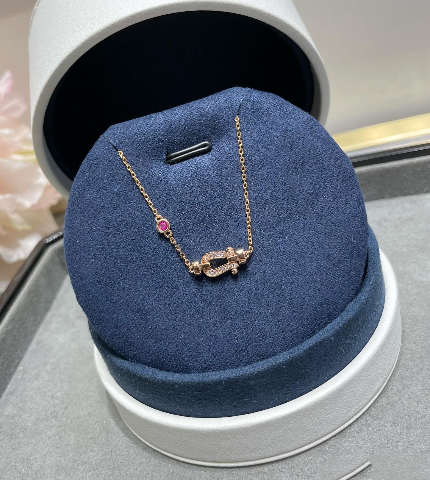 [✨ROSE💎]FORCE 10 DIAMOND CHAIN LINK PINK GOLD BRACELET