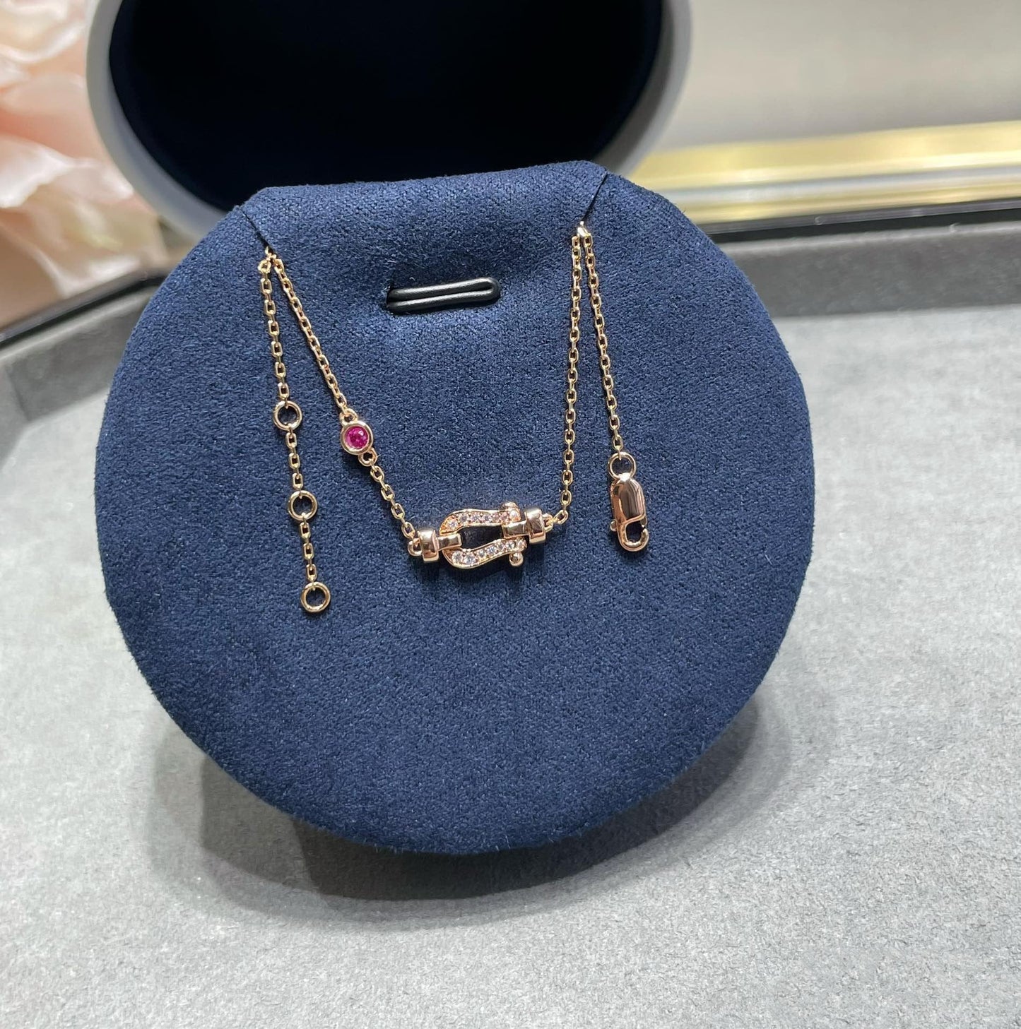 [✨ROSE💎]FORCE 10 DIAMOND CHAIN LINK PINK GOLD BRACELET