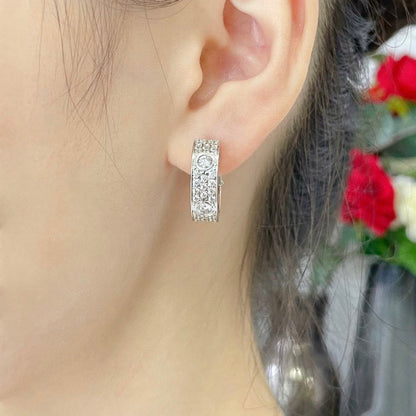 [✨ROSE💎]LOVE 5.5MM DIAMOND PAVED EARRINGS