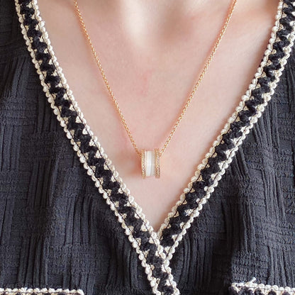 [✨ROSE💎]ZERO 1 DIAMOND CERAMIC NECKLACE