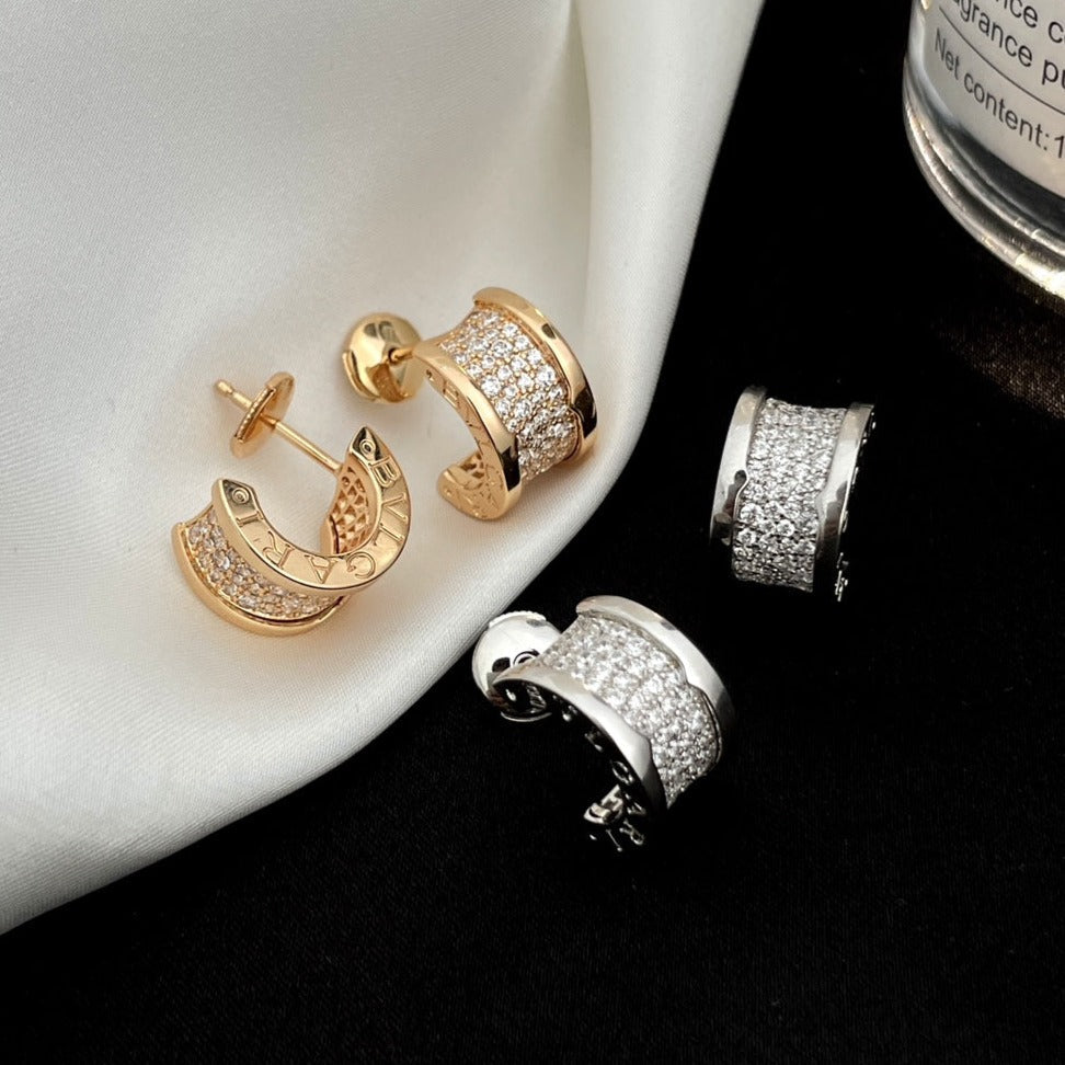 [✨ROSE💎]ZERO 1 DIAMOND PAVED EARRINGS
