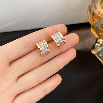 [✨ROSE💎]ZERO 1 DIAMOND PAVED EARRINGS
