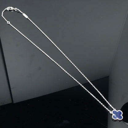 [✨ROSE💎]CLOVER PIETERSITE SILVER LONG NECKLACE