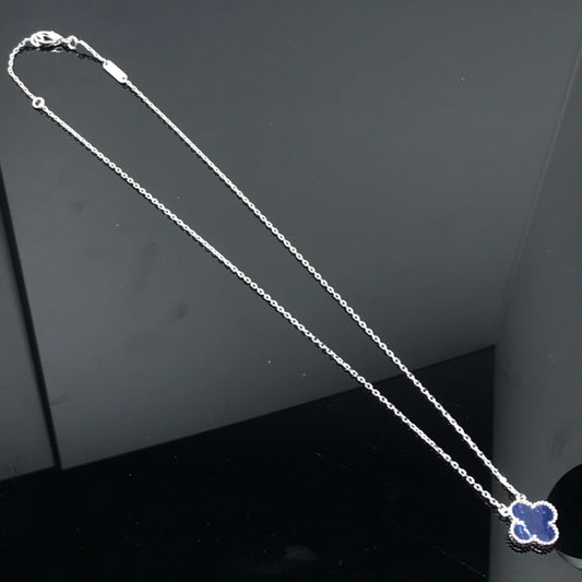 [✨ROSE💎]CLOVER PIETERSITE SILVER LONG NECKLACE