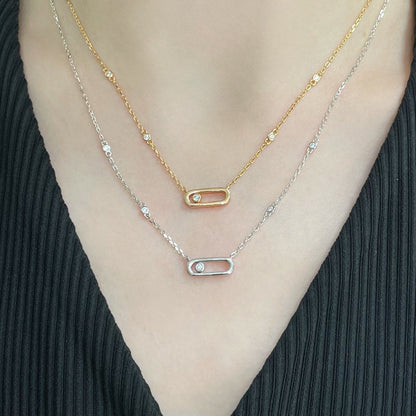 [✨ROSE💎]MOVE UNO DIAMOND NECKLACE