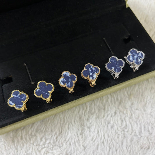 [✨ROSE💎]CLOVER PIETERSITE MEDIUM STUD EARRINGS