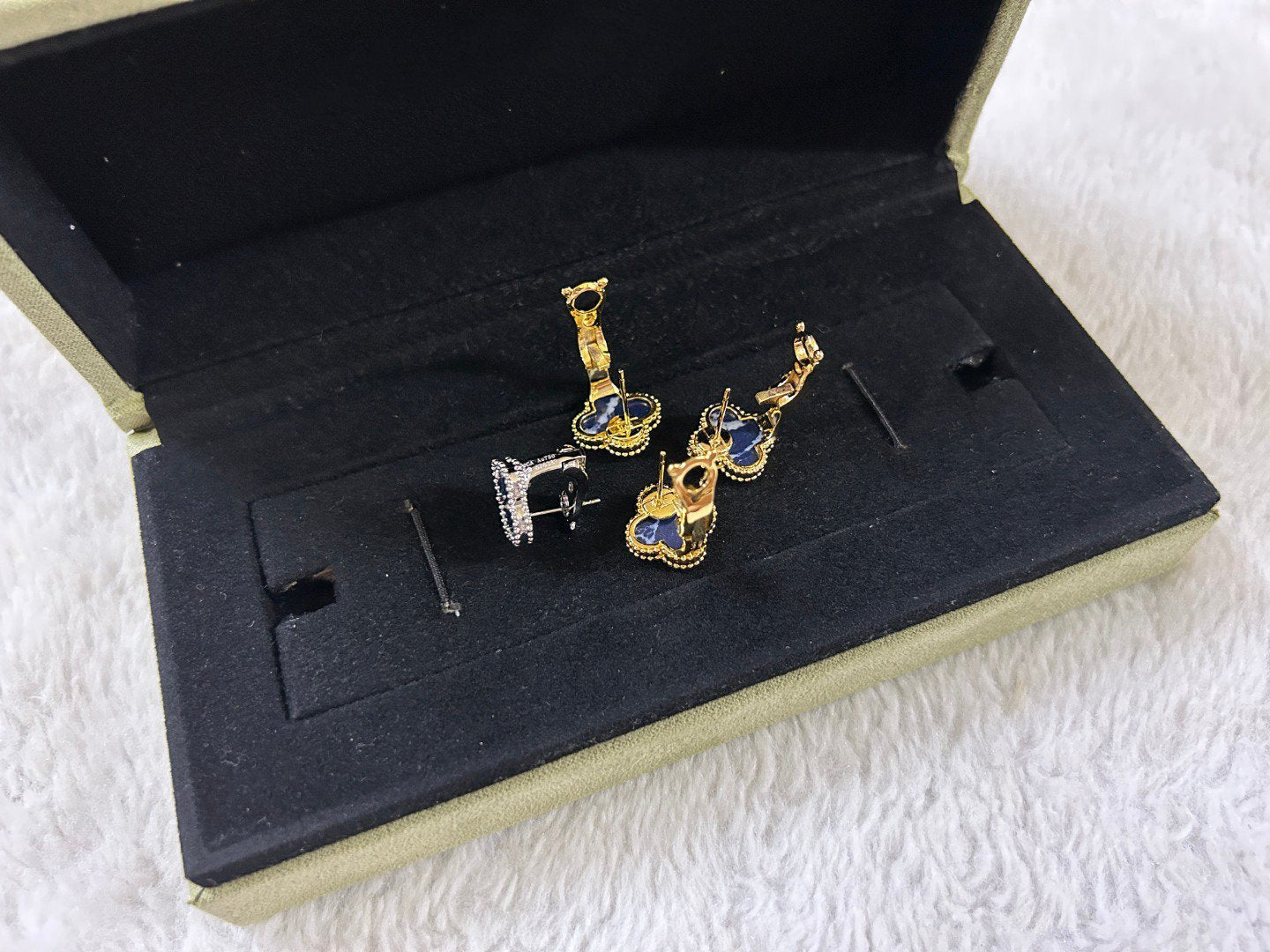 [✨ROSE💎]CLOVER PIETERSITE MEDIUM STUD EARRINGS