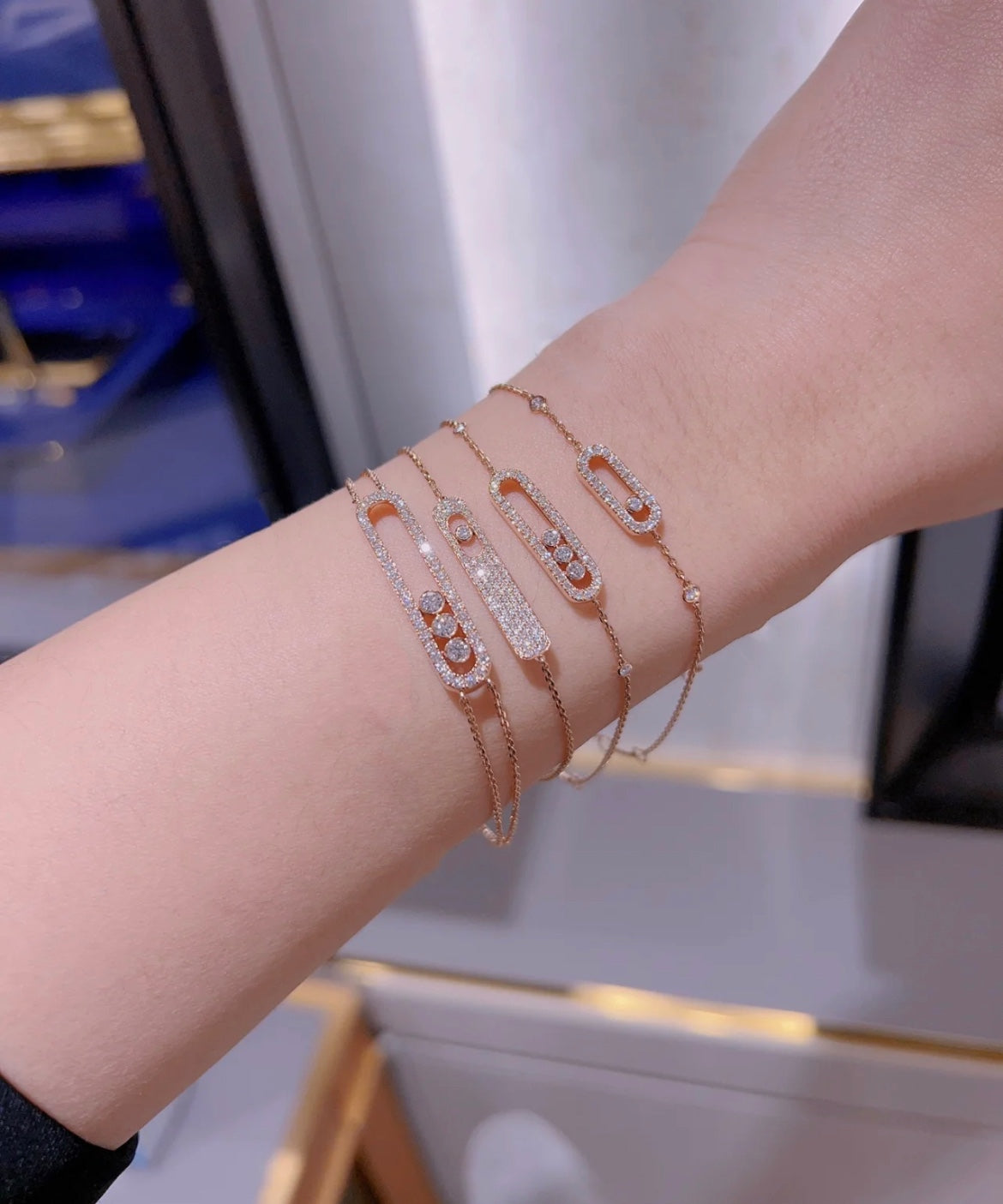 [✨ROSE💎]MOVE CLASSIQUE DIAMOND PAVED BRACELET