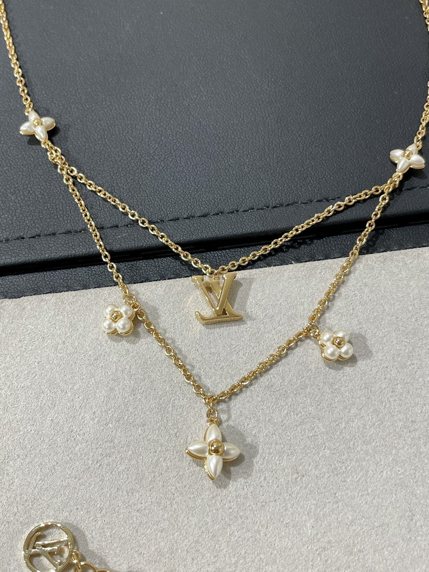 [✨ROSE💎]FLOWERGRAM GOLD MOP DOUBLE ROW NECKLACE
