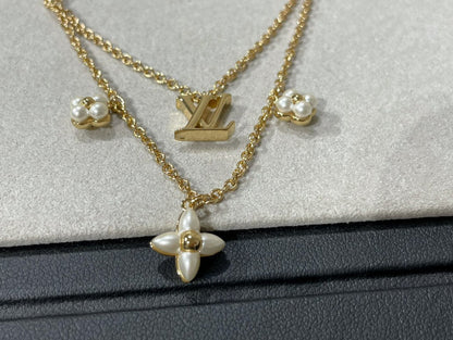 [✨ROSE💎]FLOWERGRAM GOLD MOP DOUBLE ROW NECKLACE