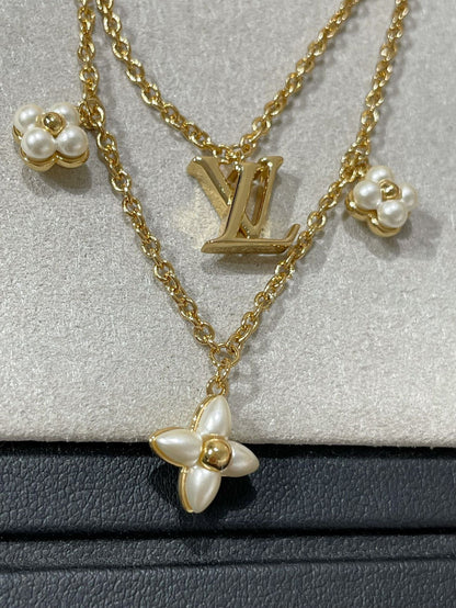 [✨ROSE💎]FLOWERGRAM GOLD MOP DOUBLE ROW NECKLACE