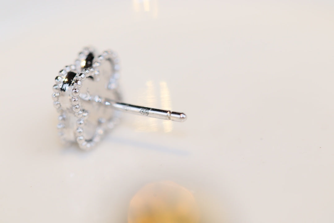 [✨ROSE💎]CLOVER MINI TURQUOISE SILVER STUD EARRINGS