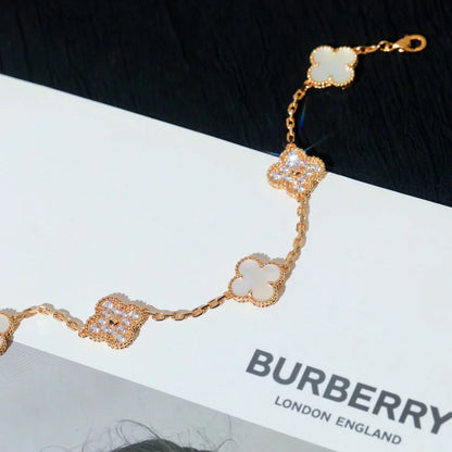[✨ROSE💎]CLOVER WHITE PEARL MOP 5 MOTIF BRACELET COLLECTION